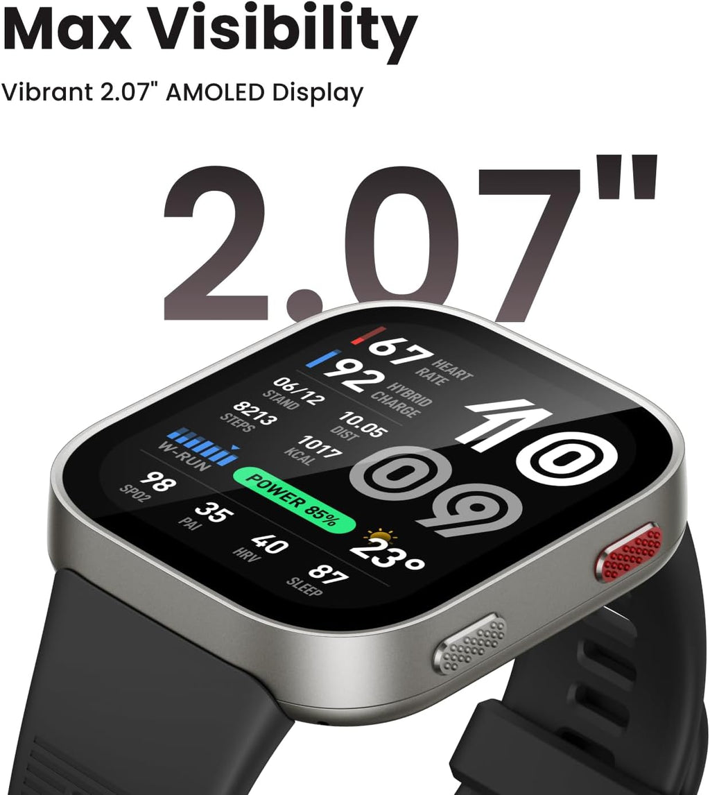 Amazfit Bip Max Smart Watch, 2.07" AMOLED Display, GPS, iOS/Android , Black