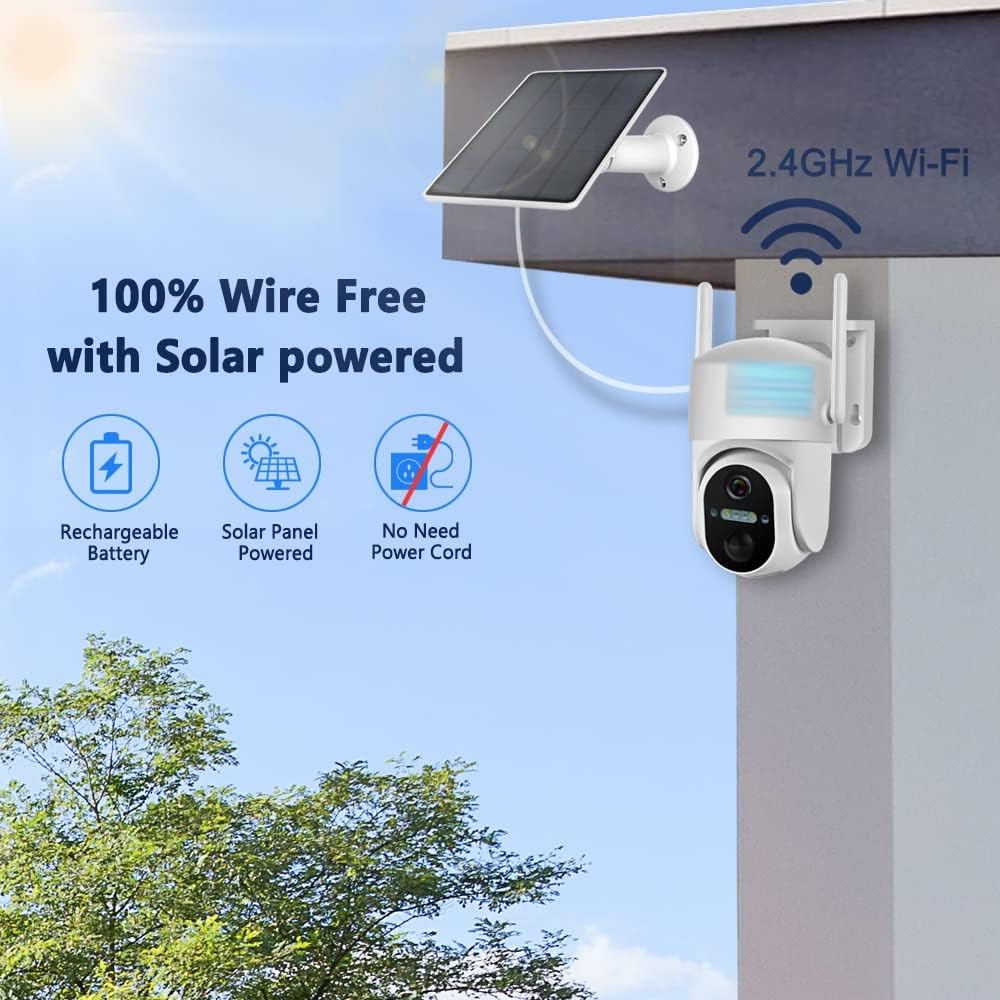 Solar Security Cameras Wireless Outdoor Battery Powered, (OPEN BOX)