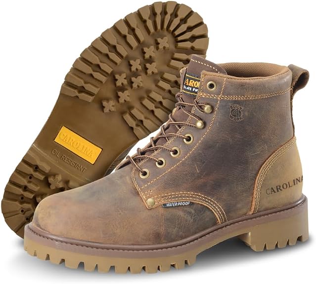 Carolina Marlboro Lo 6" Waterproof Steel Toe Boots for Men - Brown - Size 9.5 2E