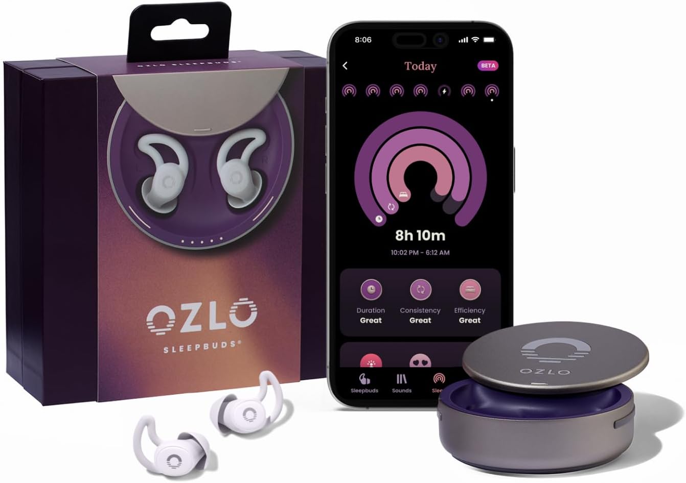 Ozlo Sleepbuds® | Comfortable Side Sleeper Headphones | Up to 10 Hours of Bluetooth LE Streaming
