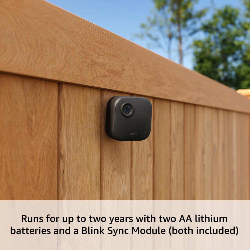 Blink Outdoor 4 and Wired Doorbell 2K+ (newest model) 1 Camera + Doorbell (Black)