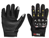 SPARK Adult Off-Road Motocross Glossy Black Helmet with SANQING Gloves and Goggles Set | M 57-58cm