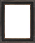 Creative Mark Museum Collection Nouveau Frames, Black/Gold 9x12 - Hand-Finished Hand-Leafed Real Wood, One Piece Frame, Closed Corner, Open Back, Without Mat & Glass, Gallery Wall or Prints