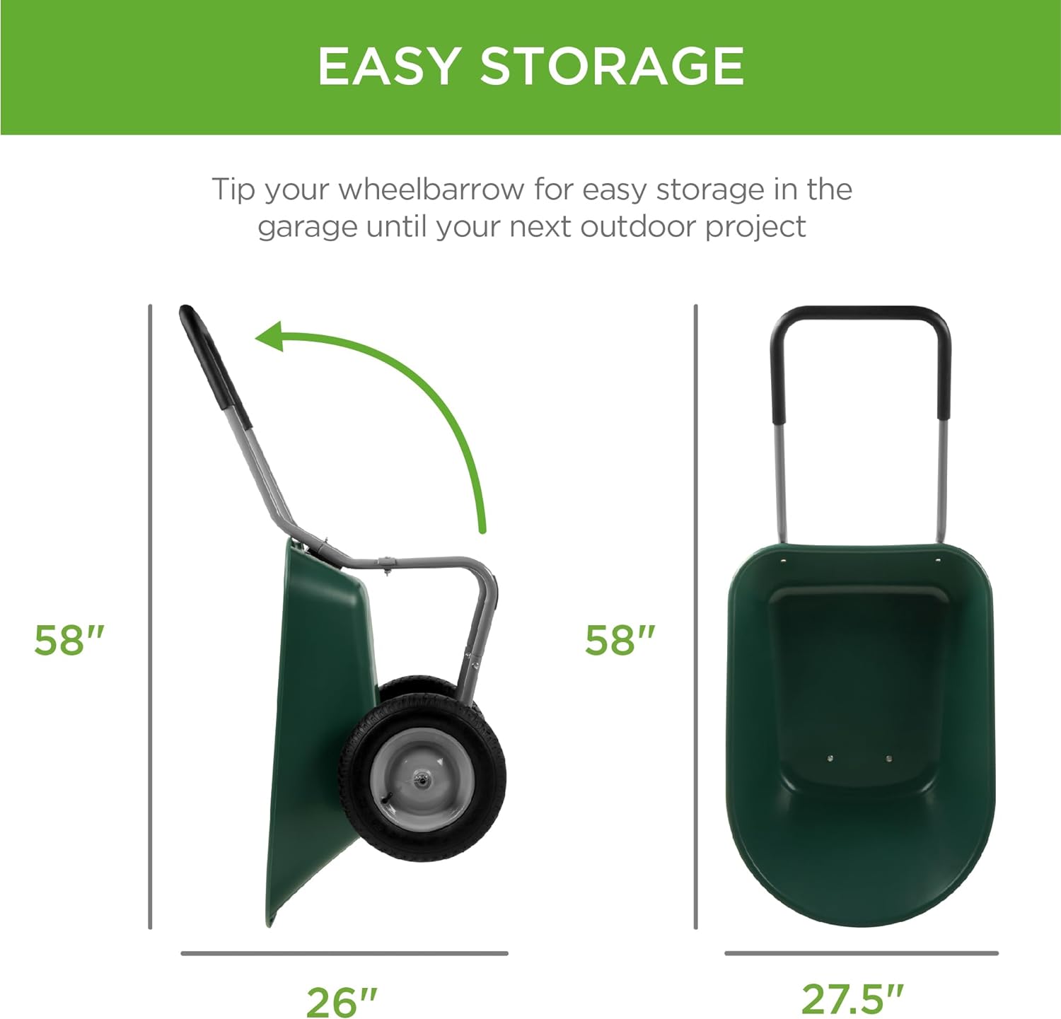 Best Choice Products - Dual-Wheel Wheelbarrow Garden Cart - Green