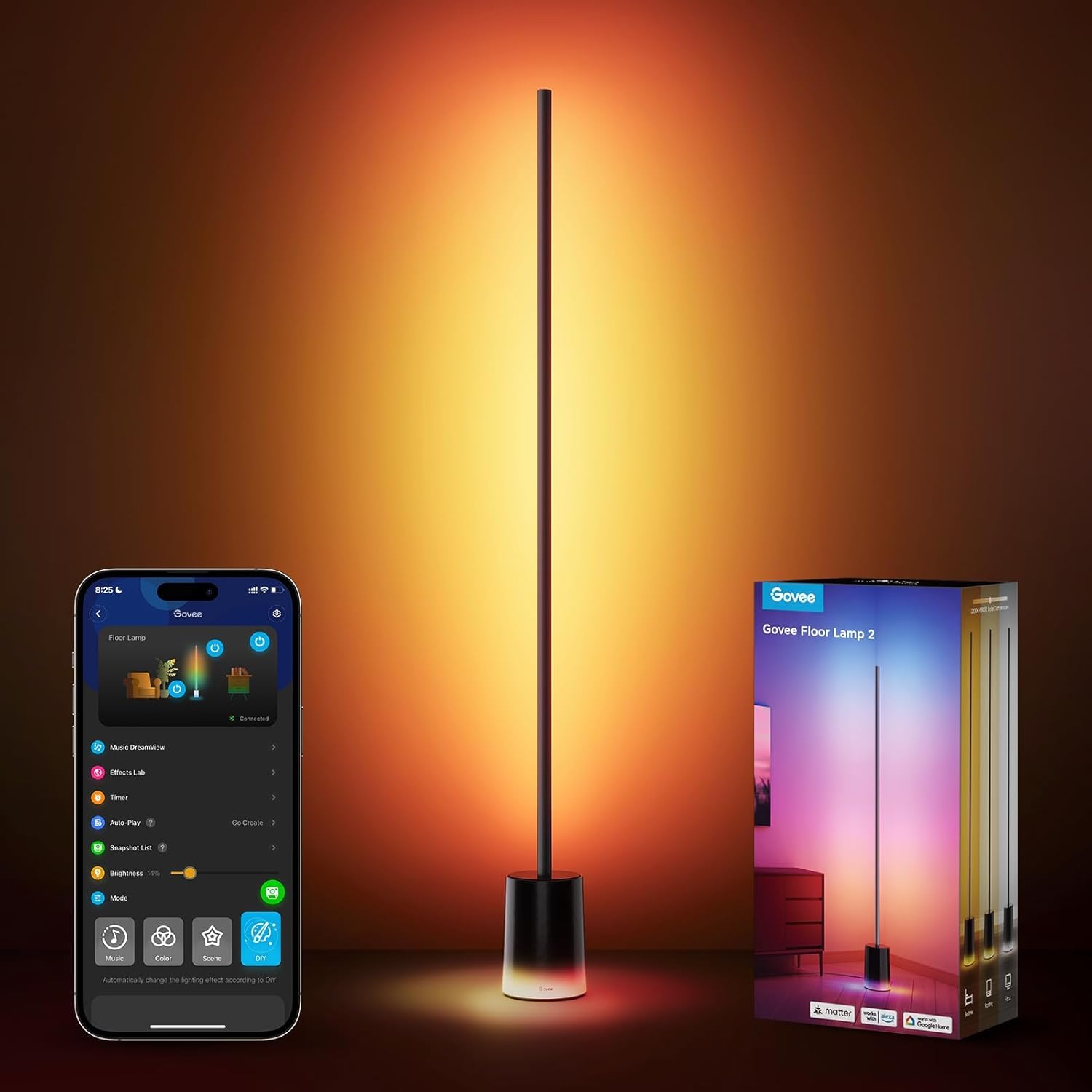 Govee Floor Lamp 2, RGBIC, Warm Cool White LED