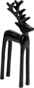 Mind Reader Modern Metal Reindeer Figurine, Sleek Aluminum Winter Holiday Decor, Rustic Contemporary Accent, Black