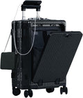 NOBL Travel Carry On Luggage, Noble Zipperless Aluminum Frame PC Hard Shell Suitcase, 20.8"x15"x8.7" Airline Approved, 360° Spinner Wheels, TSA Locks, USB Charging Port, Cup & Phone Holder - Jet Black