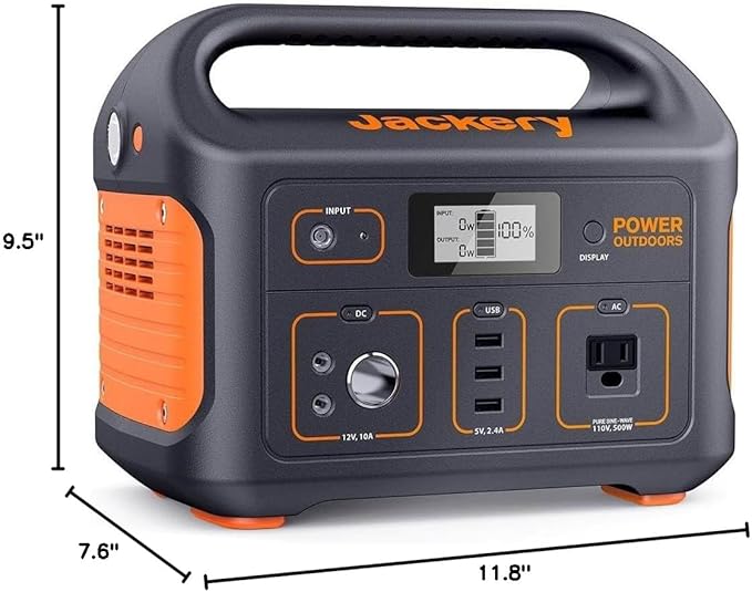 Jackery Portable Power Station Explorer 550, 550 Wh Lithium-ion Battery, 500W Output, Solar Generator for Outdoors Camping Travel