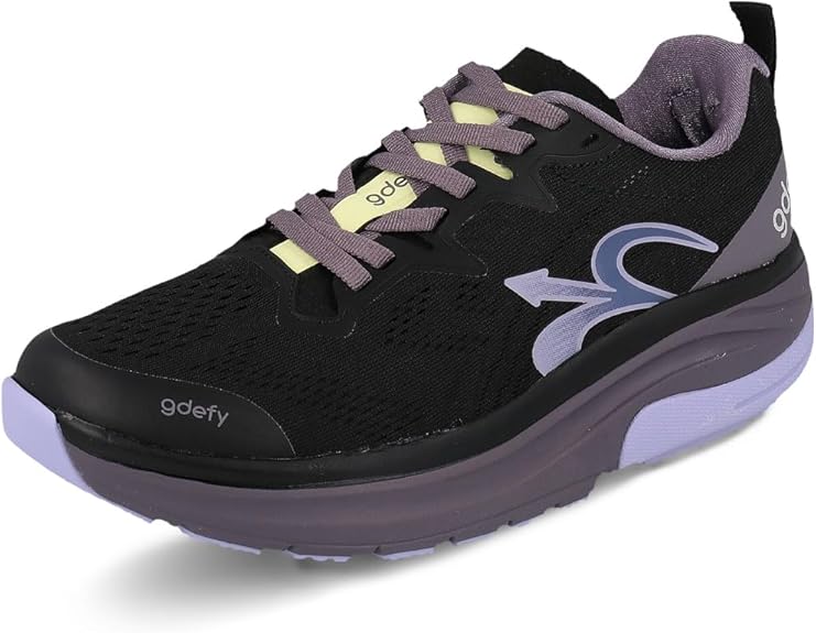G-DEFY Lauff Women’s Supportive Running Shoe | VersoShock Technology for Pain Associated with Prolonged Standing or Walking | Arch Support | Diabetic Shoes | Wide Shoes | Free Custom Orthotic Size: 8.5