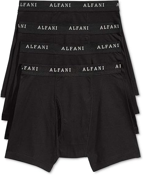 Men's 4 Pack. Cotton Boxer Briefs size large color black