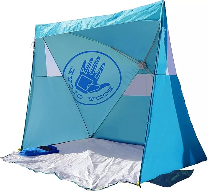 Body Glove Pop-Up Shelter for Beach and Sports 70in x 61in - Poolside Azure, Blue,