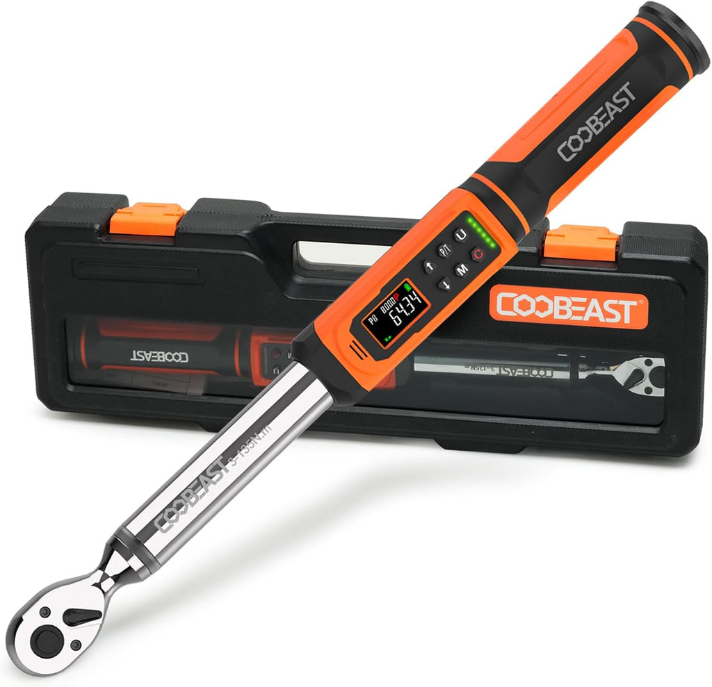 coobeast 3/8 Drive Digital Torque Wrench (1.5-99.5 Ft-lbs./2-135Nm)