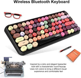 NACODEX 308I Wireless Bluetooth Keyboard, 84 Keys Cute Retro Round Keycaps Mini Keyboard(OPEN BOX) ,