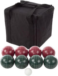 Trademark Games Bocce Ball Set Regulation Size - Lawn Game for Backyard or Beach - Includes Red and Green Bocce Balls, Pallino, and Carrying Case