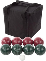 Trademark Games Bocce Ball Set Regulation Size - Lawn Game for Backyard or Beach - Includes Red and Green Bocce Balls, Pallino, and Carrying Case