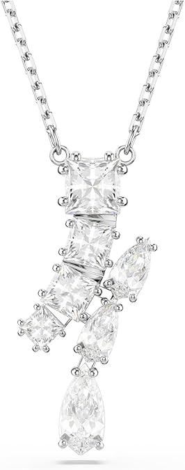 Swarovski Matrix Pendant, Mixed Cuts, Clear, Rhodium