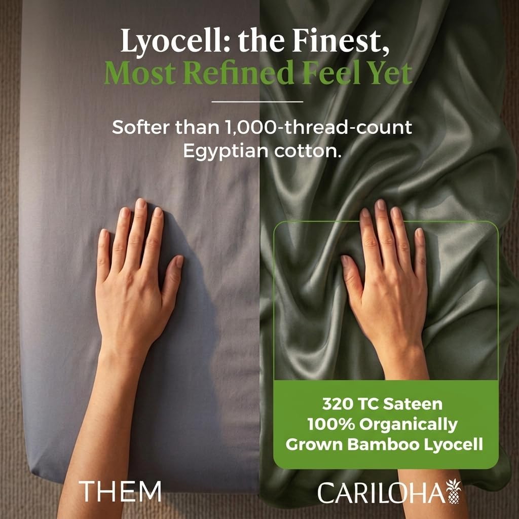 Cariloha Retreat Sheet Set - Bamboo Lyocell - Oasis Green - Split King