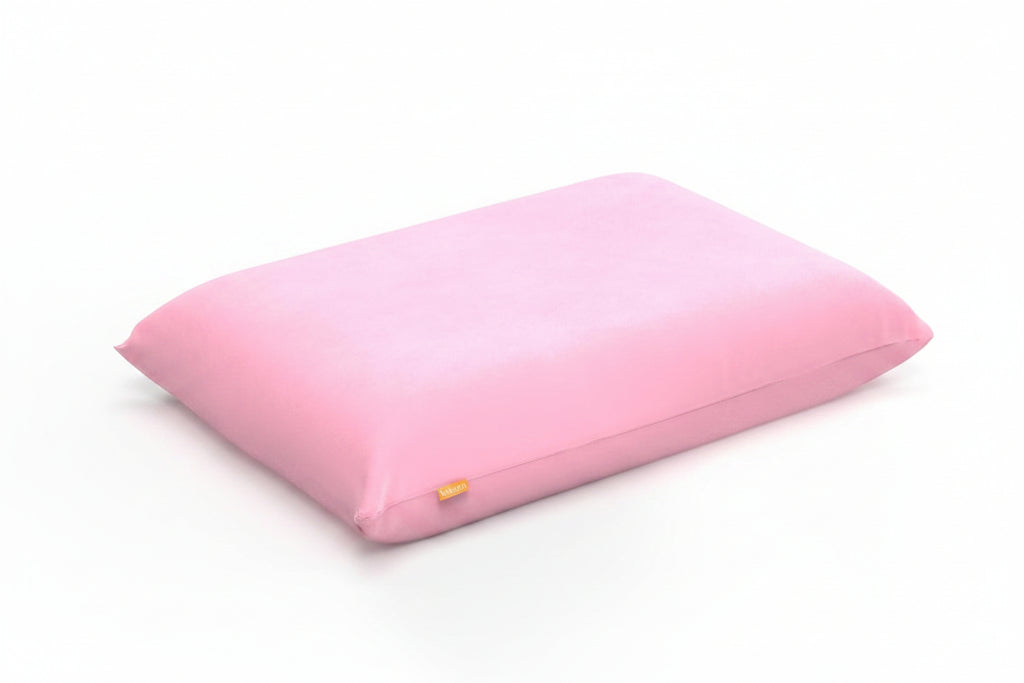 VaVerto Camping Pillow, Medium Firm Memory Foam Travel Pillow, Compressible & Portable, Breathable Washable Cover, Backpacking, Airplane & Car - Rose Pink