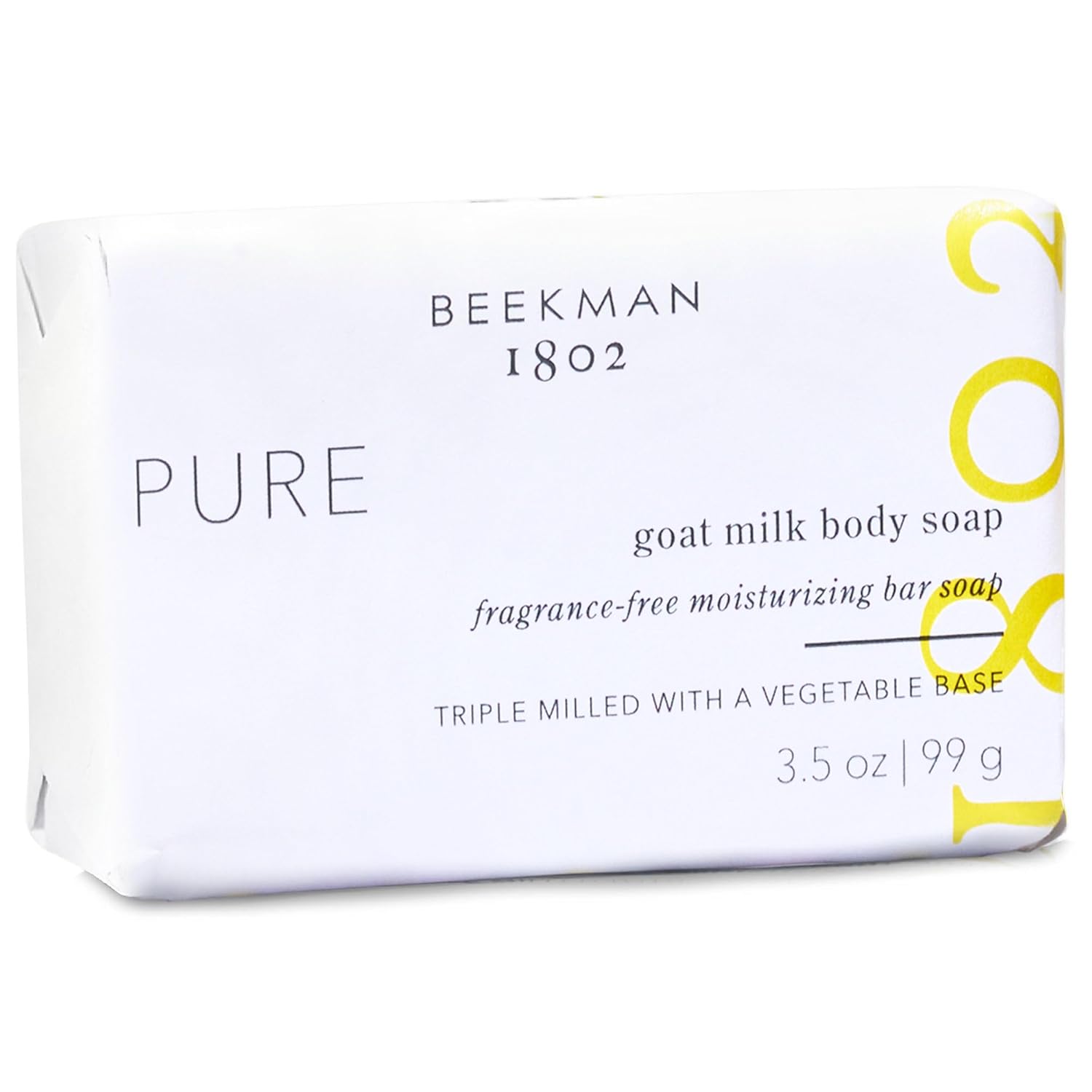 BEEKMAN 1802 | Pure | Triple Milled Goat Milk Body Soap | 3.5 oz