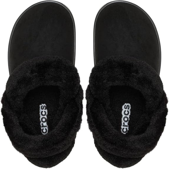 Crocs Unisex Classic Unfurgettable Clogs Black Vegan Suede Men 4, Women 6 Medium