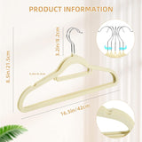 Premium Velvet Hangers Heavy Duty (50 Pack),  Non-Slip Felt Hanger