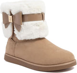 Juicy Couture Women’s Winter Boots – Faux Fur Lined Ankle Booties with Bow Accent, Cozy Slip On Fashion Shoes Size: 11