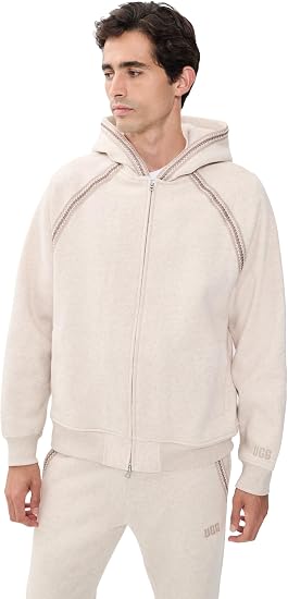 UGG Men's Tasman Full-zip Jacket , Color : Caribou Heather (Size: Large)
