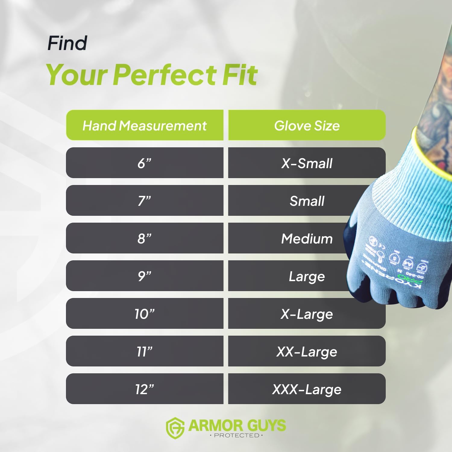 Armor Guys 00-840 Cut Resistant Work Gloves, ANSI A4, Medium, 1 Pair