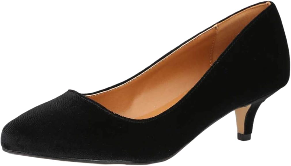 Women's Kitten Heel Pumps, Pointed Toe, 2 Inch Low Heel, Classic Office Dress Shoes Size: 9.5-10