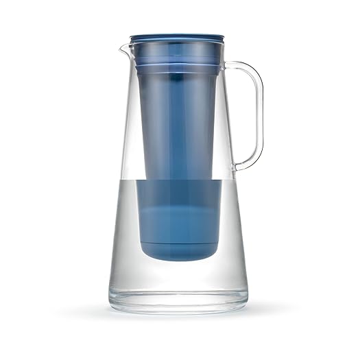 LifeStraw Home Pitcher BPA Free Plastic 7 Cup Stormy Blue