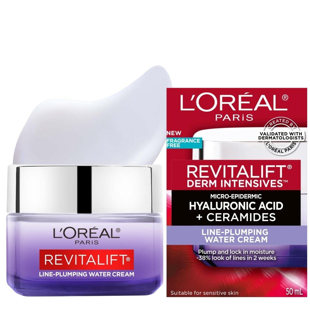 L'Oreal Revitalift Derm Intensives Micro-Hyaluronic Acid + Ceramides Line-Plumping Water Cream 1.7 Fl