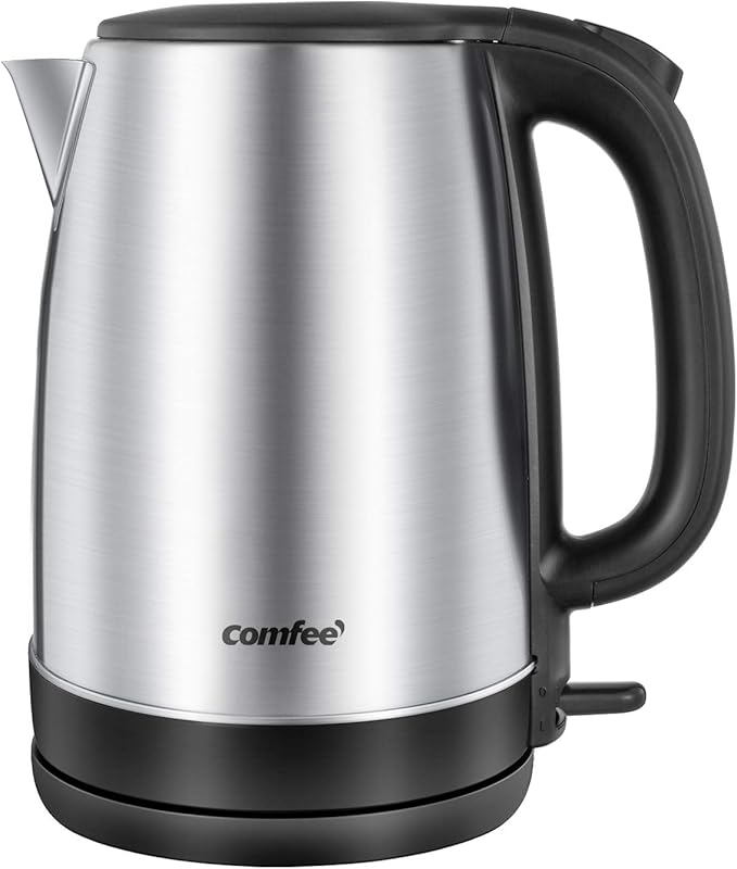 COMFEE' 1.7L Stainless Steel Electric Tea Kettle, BPA-Free Hot Water Kettle Electric with LED Light