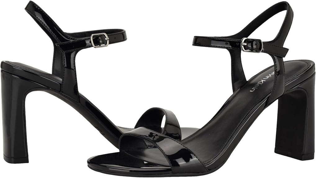*Calvin Klein - Women's Naome Sculpted Block Heel Dress Sandals, Black, 6.5 M