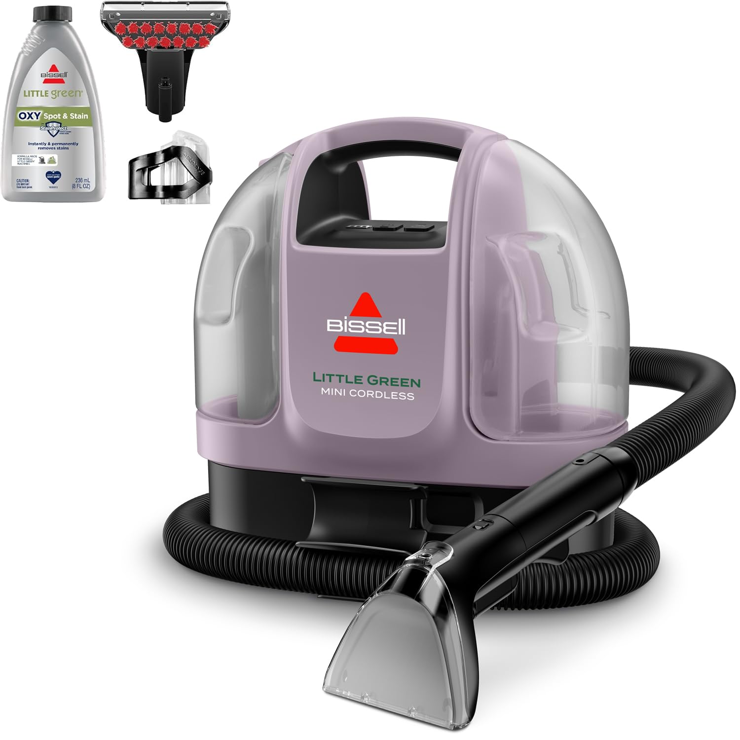 BISSELL Little Green Mini Cordless Portable Carpet and Upholstery Deep Cleaner, Car/Auto Detailer, with HydroRinse Self-Cleaning Tool and 4" Tough Stain Tool, (Limited Edition Color Dusk Pink), 4015F