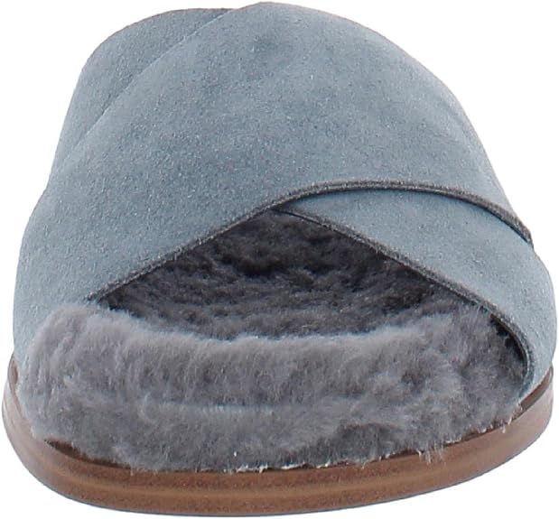 MARC FISHER LTD Women's Canna Cozy Slide Slippers - Dark Gray Suede - 6M