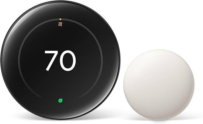 Google Nest Learning Thermostat (4th Gen, 2024) with Nest Temperature Sensor - Energy Saving Smart Thermostat with Adaptive Eco - Works with Alexa and Google Home App