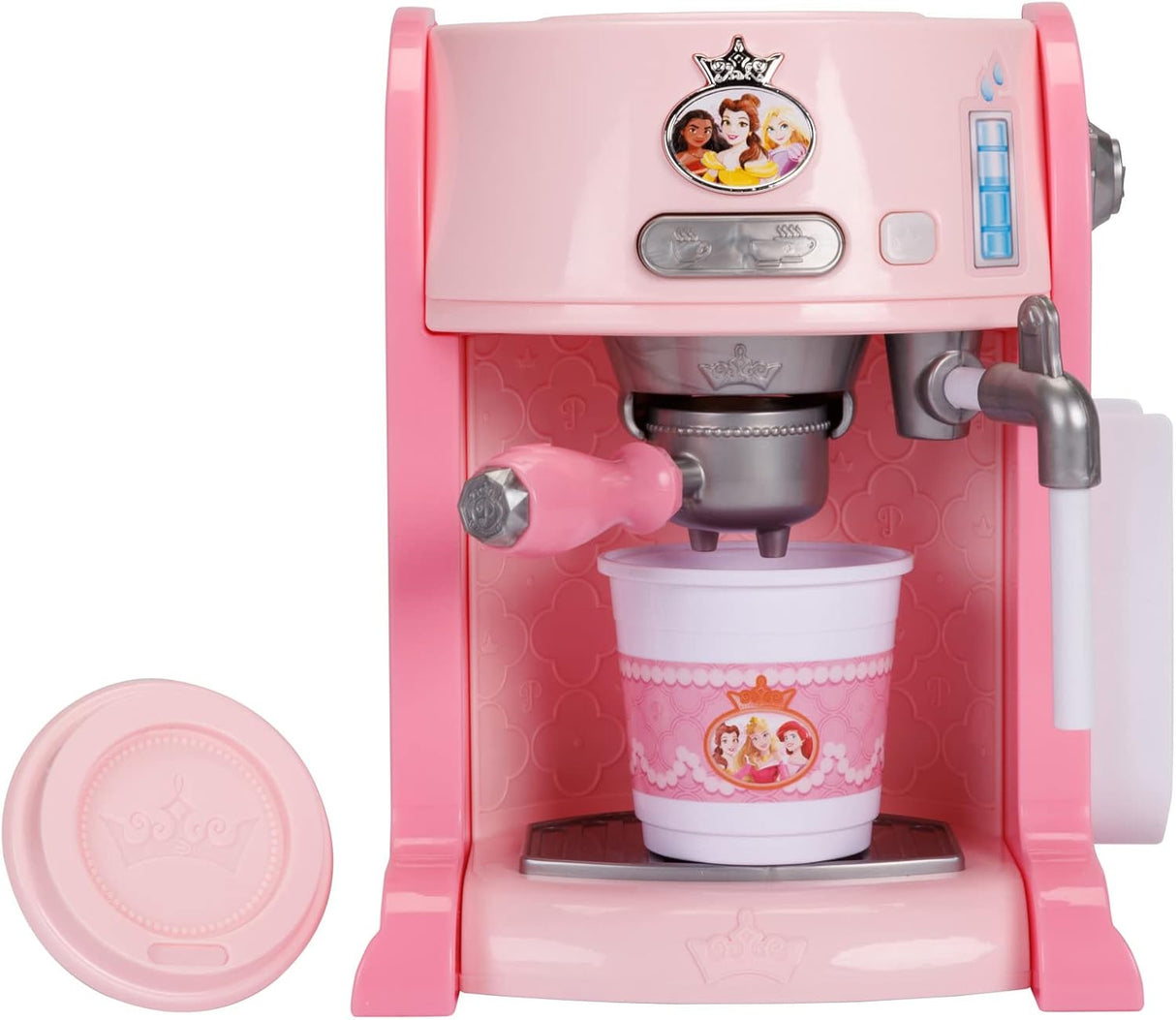 Disney Princess Style Collection Toy Espresso Machine for Kids, Coffee Maker Play Kitchen Accessories Gift for Girls & Kids