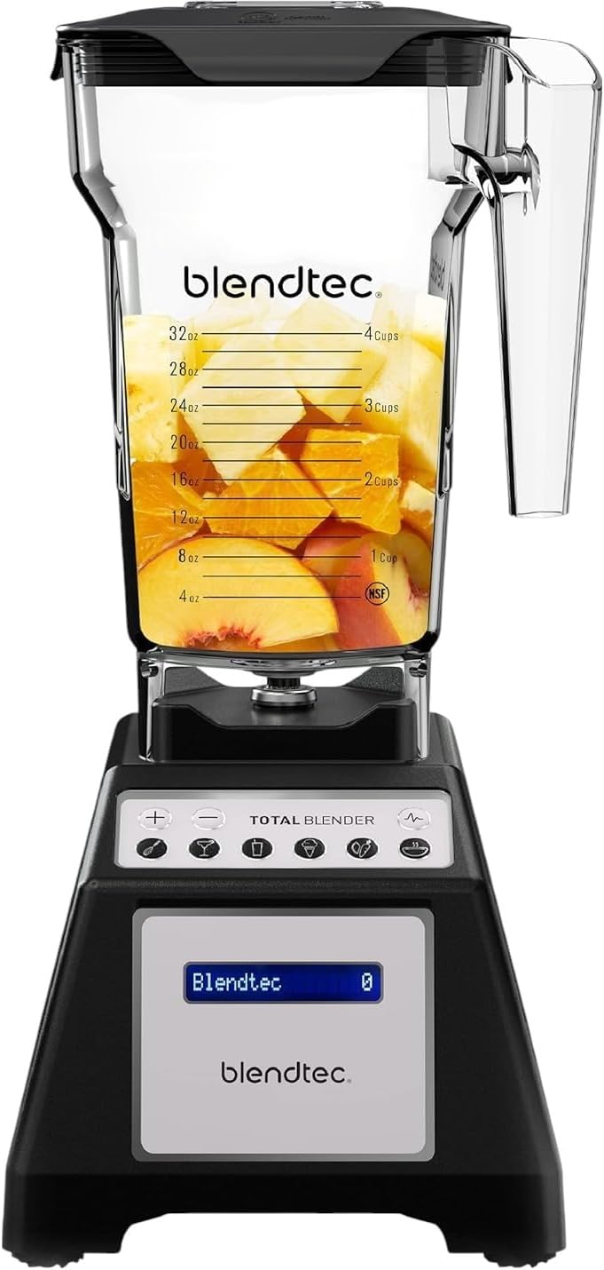 Blendtec Total Classic Original Blender and 75 oz FourSide Blender Jar - Kitchen Blender Bundle - Black