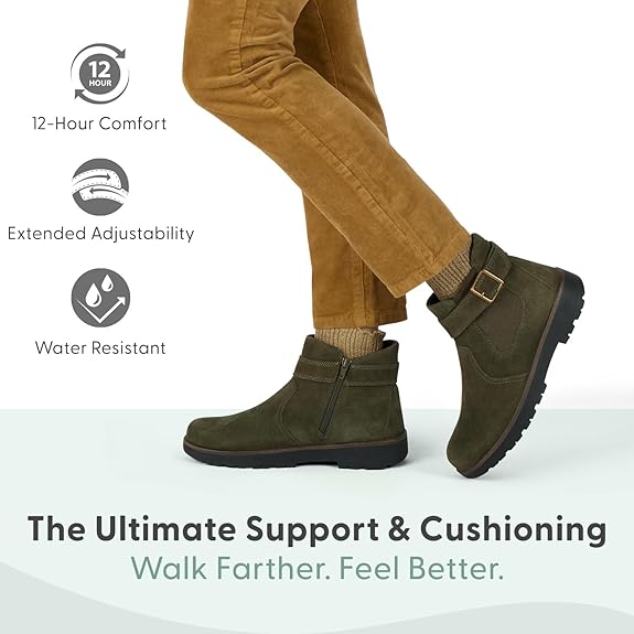 Orthofeet Women's Orthopedic Scarlett Ankle Boots Size: 8.5W