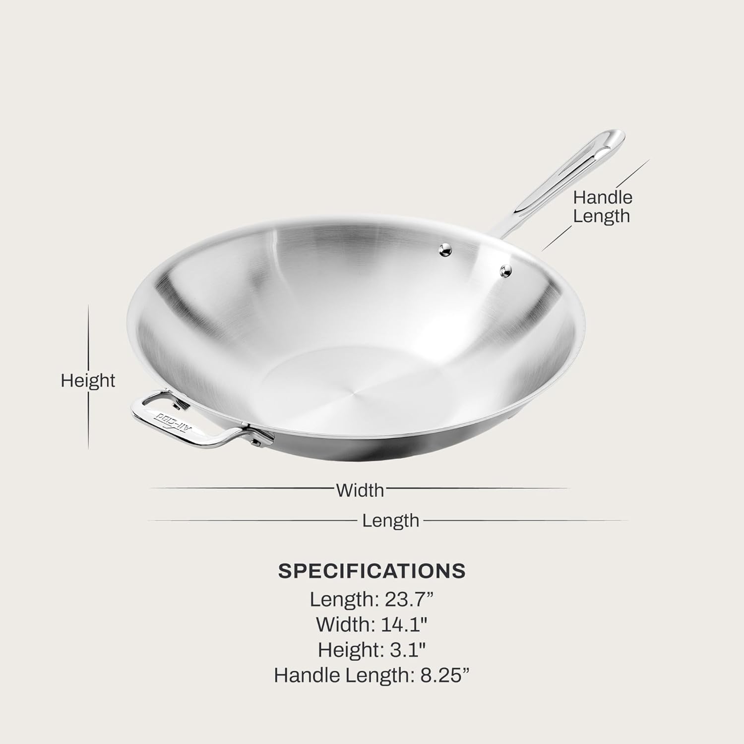 All-Clad D3 Stainless Steel 14-inch Wok Pan
