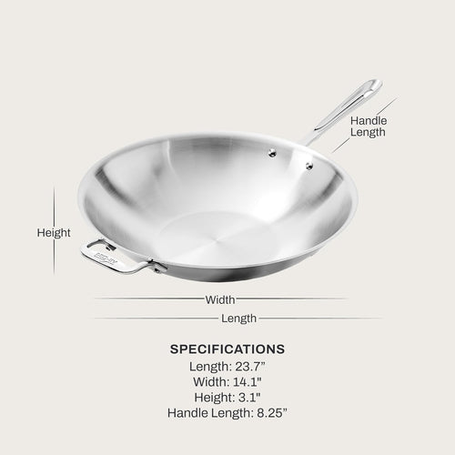 All-Clad D3 Stainless Steel 14-inch Wok Pan