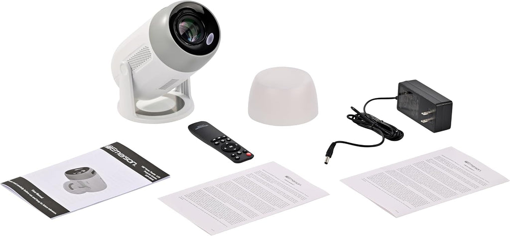 EMERSON EVP-3003 150” Home Theater LCD Projector with Native 1080p HD, Wi-Fi & Bluetooth, HDMI/USB/AV Inputs, Built-In Stereo Speakers, Remote Control
