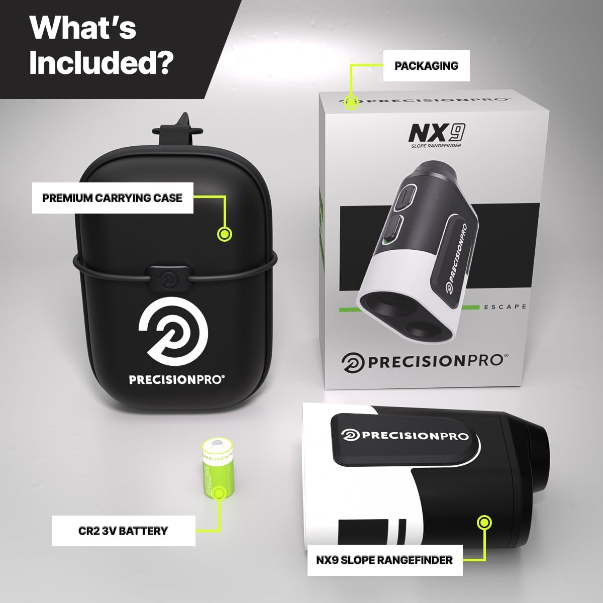 Precision Pro NX9 Golf Rangefinder with Slope Switch – 900 Yards Laser, Flag Lock Vibration, 6X Magnification, Magnetic Cart Mount, Tournament Legal