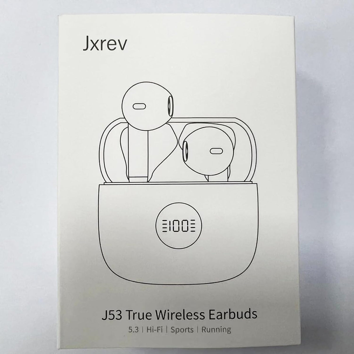 Jxrev Wireless Earbuds, Bluetooth 5.3 Earbuds Stereo Bass, Ear Noise Cancelling Mic IP7 Waterproof Sports, 32H Playtime USB C Ear Buds Light Purple 2853(New Damaged Box)