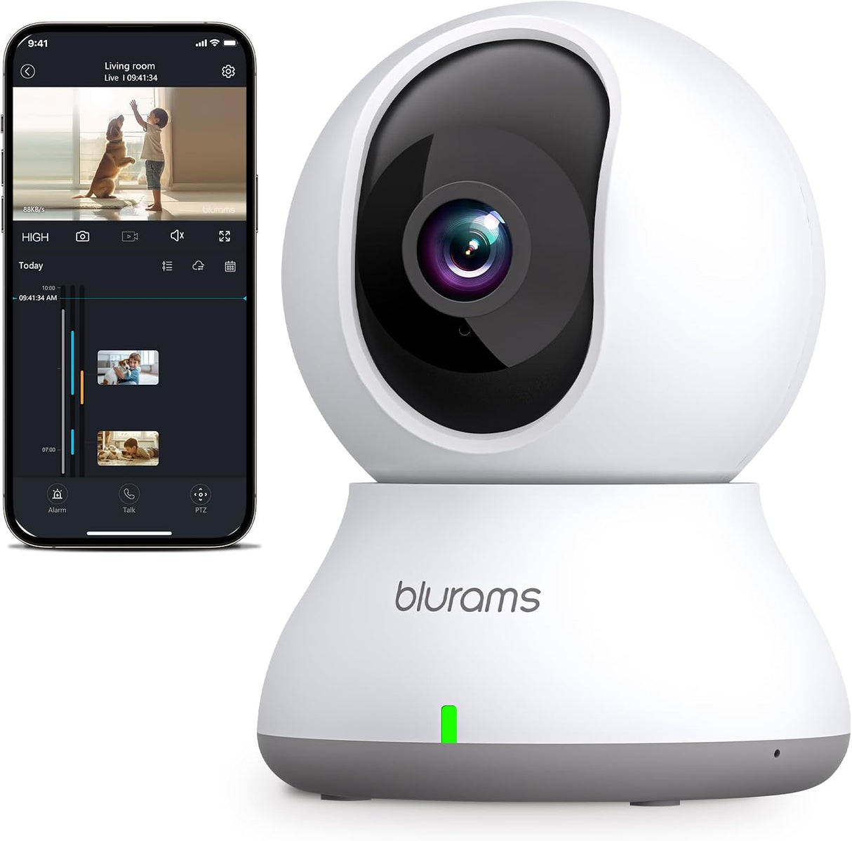 blurams Indoor Security Camera, 2K Pet Camera, 5GHz/2.4GHz Dual-Band ( OPEN BOX)