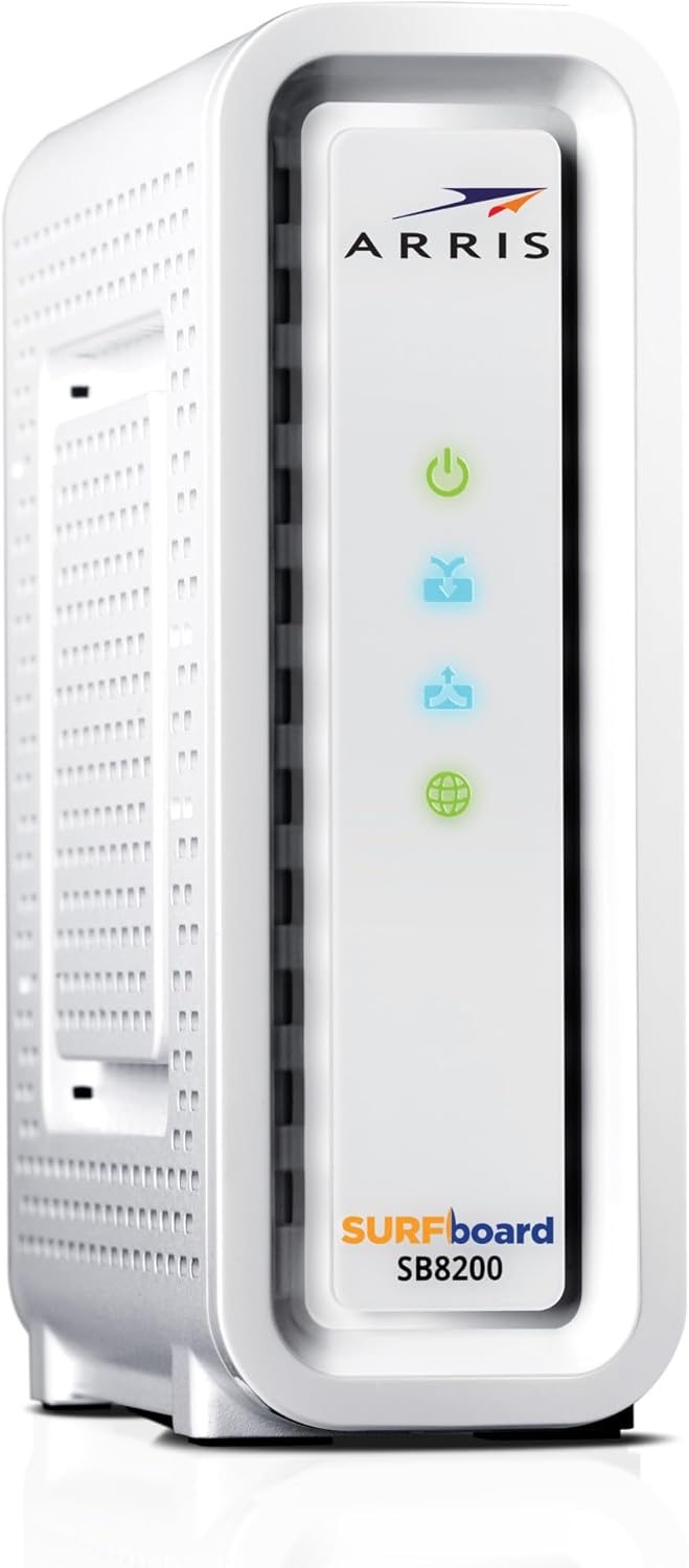 ARRIS (SB8200) - Cable Modem - Fast DOCSIS 3.1 , Approved for Comcast Xfinity, Cox, Charter Spectrum, & more | 1 Gbps Max Internet Speed, 4 OFDM Channels (USED)