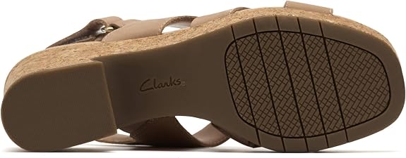 CLARKS Women's Nerisa Grace Wedge Sandal - Sand Nubuck - 9W