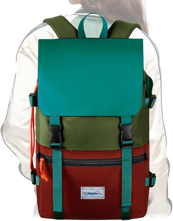 Qozabualy Top Flap Design Backpack, Multicolor (New, Open Box)