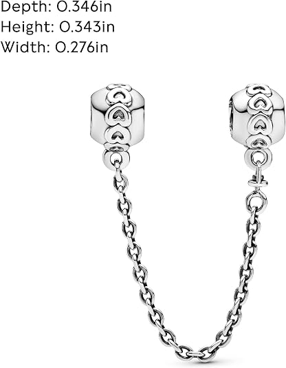 PANDORA Band of Hearts Safety Chain Charm - Sterling Silver