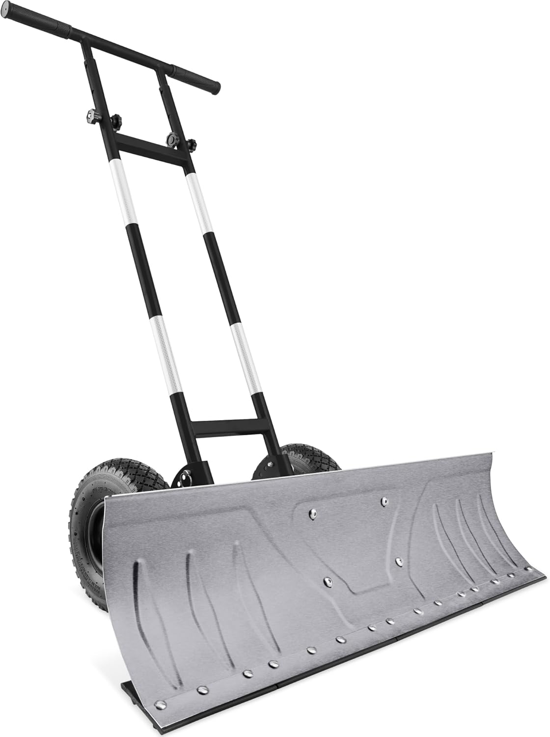 Best Choice Products - Galvanized Steel Blade 2-Wheel Snow Pusher w/ Adjustable Handle - 36in